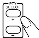 JVC UX-J50 - Press PTY SELECT + or PTY SELECT – until the PTY code you want appears on the display. - 1