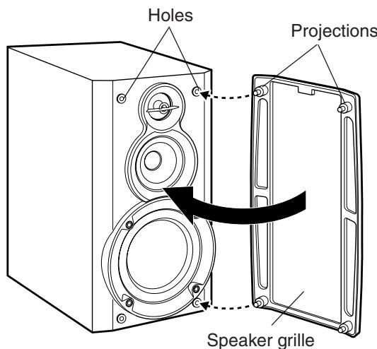 JVC UX-J50 - To remove the speaker grilles - 1