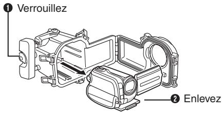 JVC WR-MG88U - Ouvrez le boîtier sous-marin et enlevez le caméscope. - 1