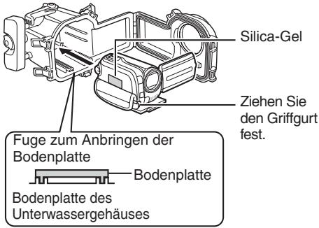 JVC WR-MG88U - Setzen Sie die Kamera in das Unterwassergehäuse ein. - 1