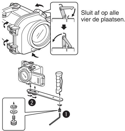 JVC WR-MG88U - Sluit het onderwaterhuis en bevestig de grepen. - 1