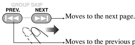 JVC CA-HXGD7 - To move to the next or previous page of the current menu: - 1