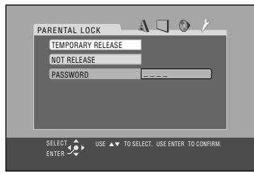 JVC CA-HXGD7 - To release Parental Lock temporarily - 1