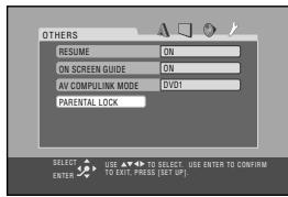 JVC CA-HXGD7 - Select "PARENTAL LOCK." - 2