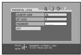 JVC CA-HXGD7 - Display the PARENTAL LOCK sub menu. - 1