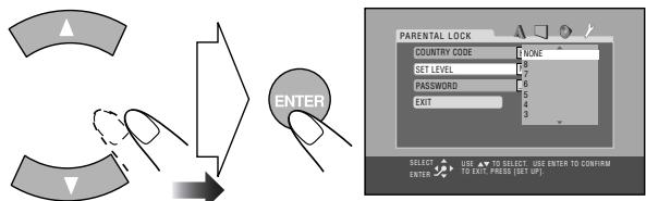 JVC CA-HXGD7 - Select "SET LEVEL," then display the pop-up window. - 1