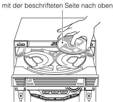 JVC CA-MXKB2 - Legen Sie eine oder zwei CDs mit der beschriften Seite nach oben auf die Schublade. - 1