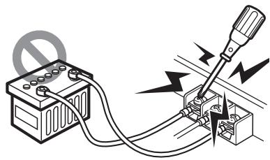 KENWOOD KAC-5204 - Remove the ignition key and disconnect the negative ⊖ terminal of the battery to prevent short circuits. - 2