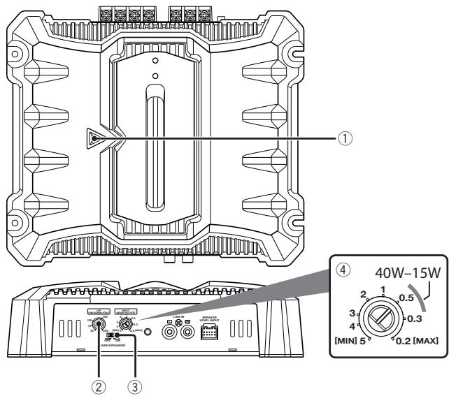 KENWOOD KAC-6104D - Conexión del cable de alimentación y del altavoz - 2