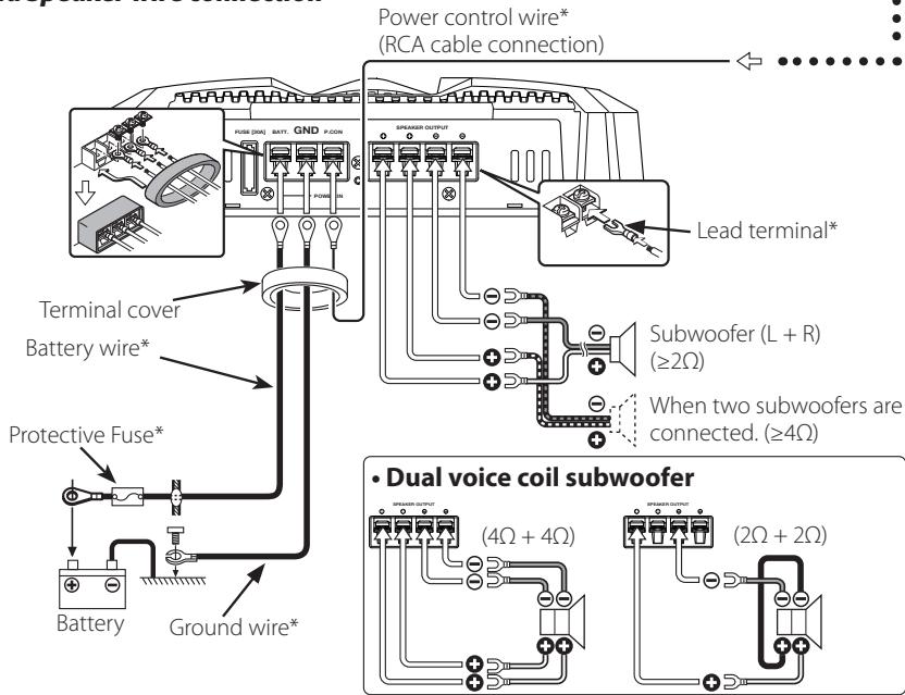 KENWOOD KAC-6104D - Power wire and Speaker wire connection - 1