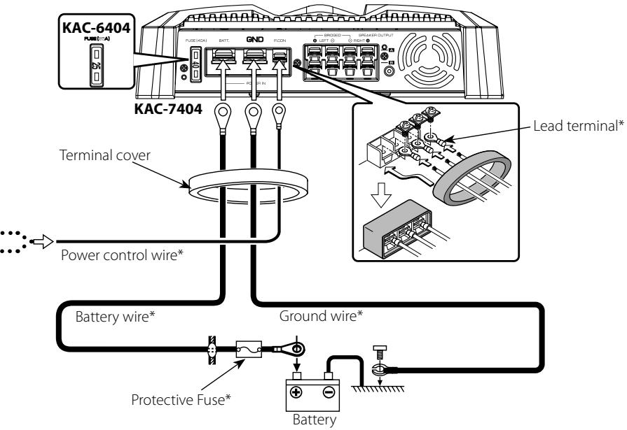 KENWOOD KAC-7404 - Power wire connection - 1