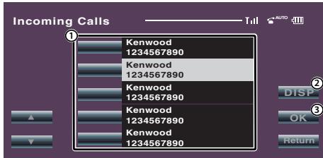 KENWOOD KCA-BT200 - Appeler un numéro présent dans le journal des appels - 1