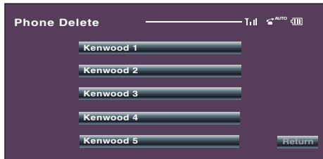 KENWOOD KCA-BT200 - Effacement du téléphone mains libres - 1