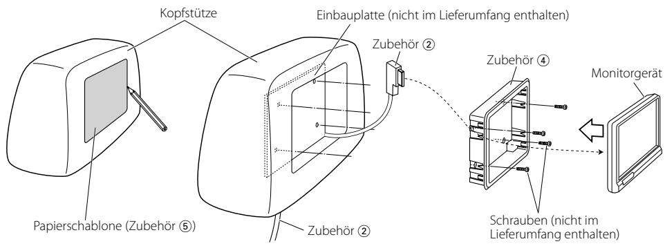 KENWOOD LZ-702IR - Vor dem Einbau des Bildschirms in die Kopfstütze: - 1