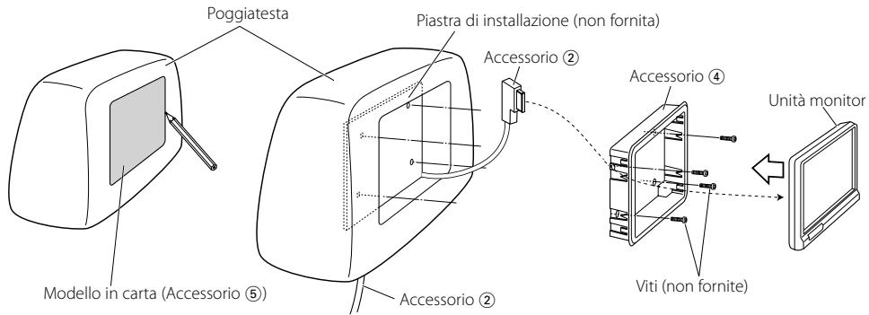 KENWOOD LZ-702IR - Prima di montare il monitor nel poggiatesta: - 1