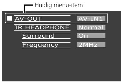 KENWOOD LZ-702IR - Activeer de menufungtie Druk op de toets [MENU]. - 1