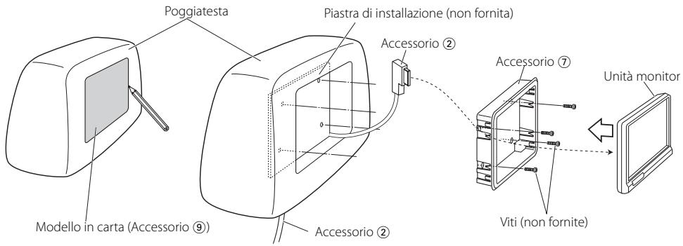 KENWOOD LZ-702W - Prima di montare il monitor nel poggiatesta: - 1