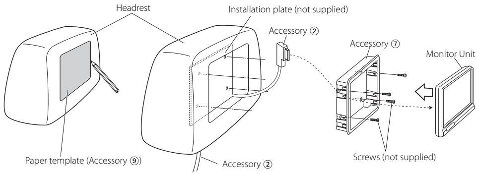 KENWOOD LZ-702W - Before mounting the monitor to the headrest: - 1