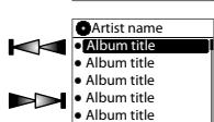 KENWOOD MGR-A7 - Sélectionnez une rubrique intermédiaire ("artist name" > "album title", par exemple) - 2