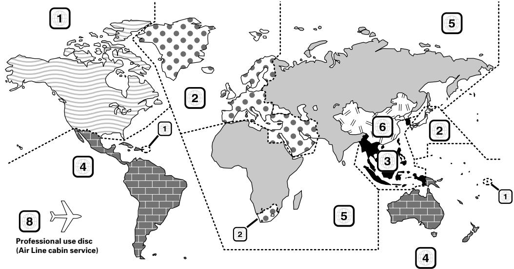 KENWOOD AX-7 - Region codes in the world - 1
