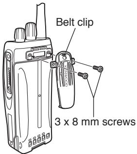 KENWOOD NX-411 - INSTALLING THE BELT CLIP - 1
