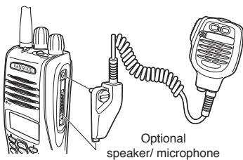 KENWOOD NX-411 - INSTALLING THE (OPTIONAL) SPEAKER/MICROPHONE OR HEADSET - 1