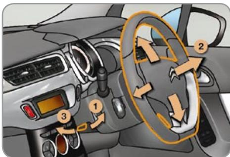 CITROEN C3 2 2009 - Steering wheel adjustment - 1