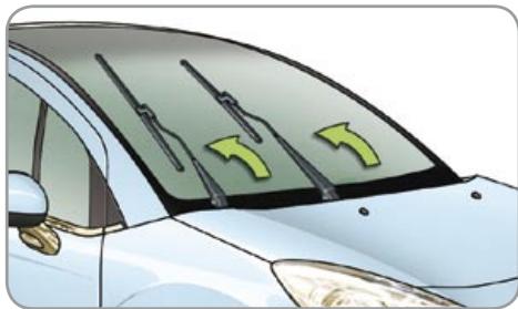 CITROEN C3 2 2009 - Special position of the windscreen wipers - 1
