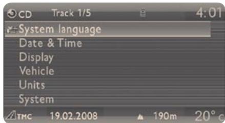 CITROEN C3 2 2009 - "SETUP" menu - 1