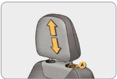 CITROEN C3 2 2009 - Head restraint height adjustment - 2