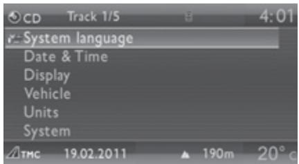 CITROEN C4 PICASSO 2011 - Menu "SETUP" - 1
