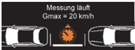 Messung läuft Gmax = 20 km/h