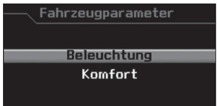 Fahrzeugparameter Beleuchtung Komfort