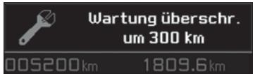 Wartung überschr. um 300 km 005200 km 1809.6 km