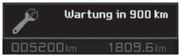 Wartung in 900 km 005200km 1809.6km