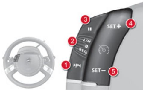 CITROEN GRAND C4 PICASSO 2011 - Kontakter til fartpilot / hastighedsbegrænser og P-pladsmåler - 1