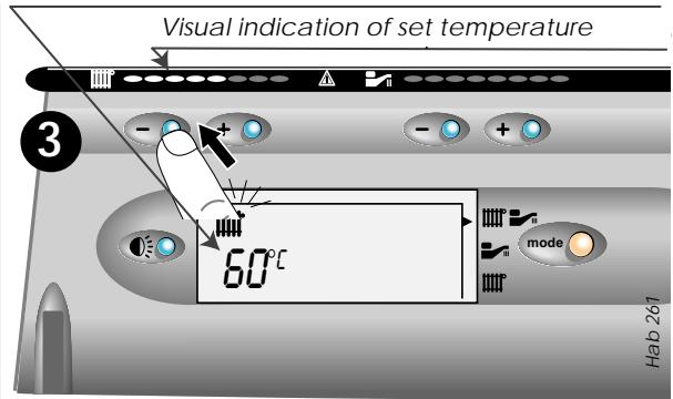 SAUNIER DUVAL ISOMAX F 28 E - Adjusting the heating temperature - 1
