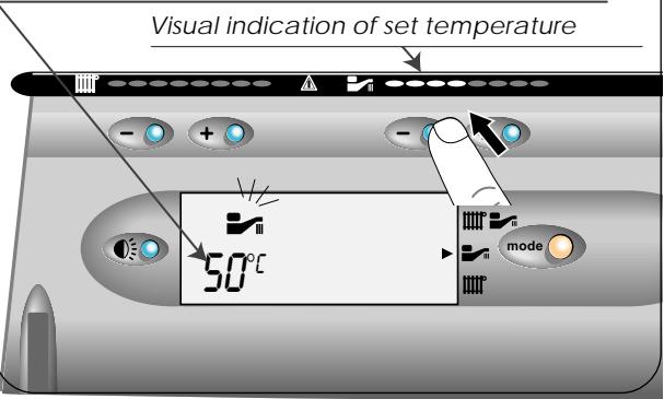 SAUNIER DUVAL ISOMAX F 28 E - Adjusting the hot water temperature - 1