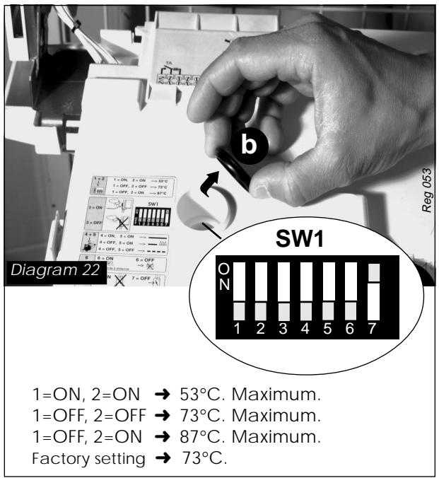 SAUNIER DUVAL ISOMAX F 28 E - Setting the maximum heating temperature - 3