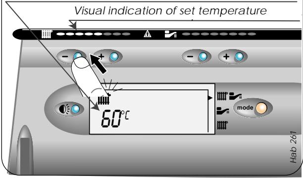 SAUNIER DUVAL ISOMAX F 28 E - Adjusting the heating temperature - 1