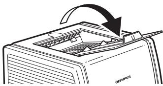 OLYMPUS P-11 - Open the paper output tray of the printer. - 1