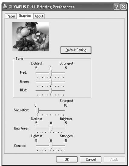 OLYMPUS P-11 - [Graphics] tab - 1