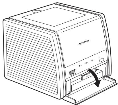 OLYMPUS P-11 - Entnehmen des Papierfachs aus dem Drucker - 1