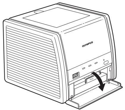 OLYMPUS P-11 - Removing the paper tray from the printer - 1