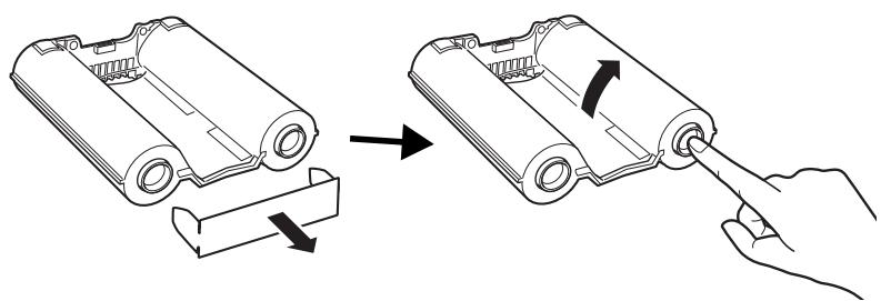OLYMPUS P-11 - Release the ink ribbon cartridge stop and wind the ink ribbon to remove any slack. - 1