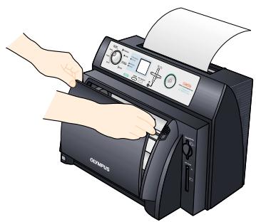 OLYMPUS P-400 - When there is paper in the upper portion of the printer: - 3