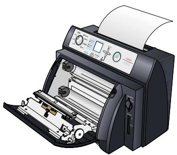 OLYMPUS P-400 - When there is paper in the upper portion of the printer: - 2