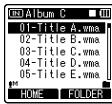 OLYMPUS DM-450 - Operation of the folders for music playbacks/Content playbacks: - 4