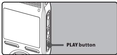 OLYMPUS DM-450 - While the recorder is during recording mode, press the PLAY button. - 1