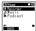 OLYMPUS DM-450 - Operation of the folders for voice recordings: - 1